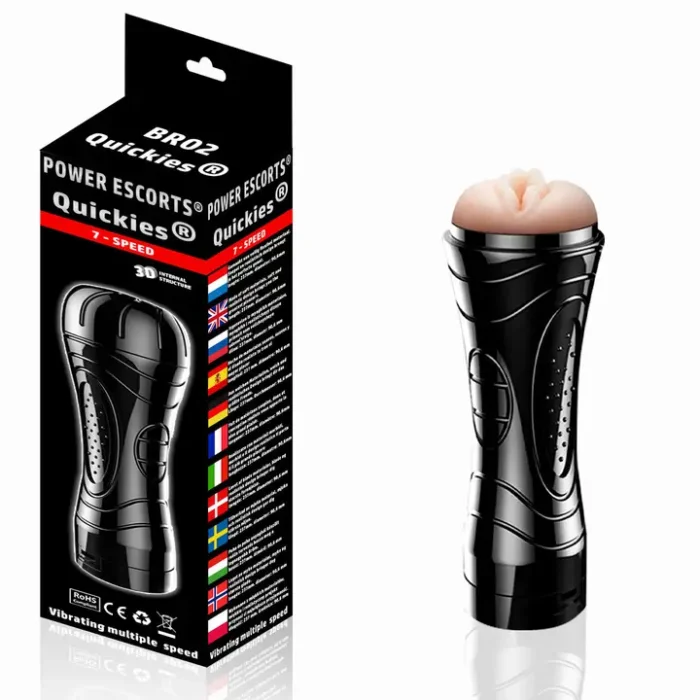 Power Escorts Quickies Masturbateur Vibrant Grand - BR02 - Coffret Cadeau – Image 1